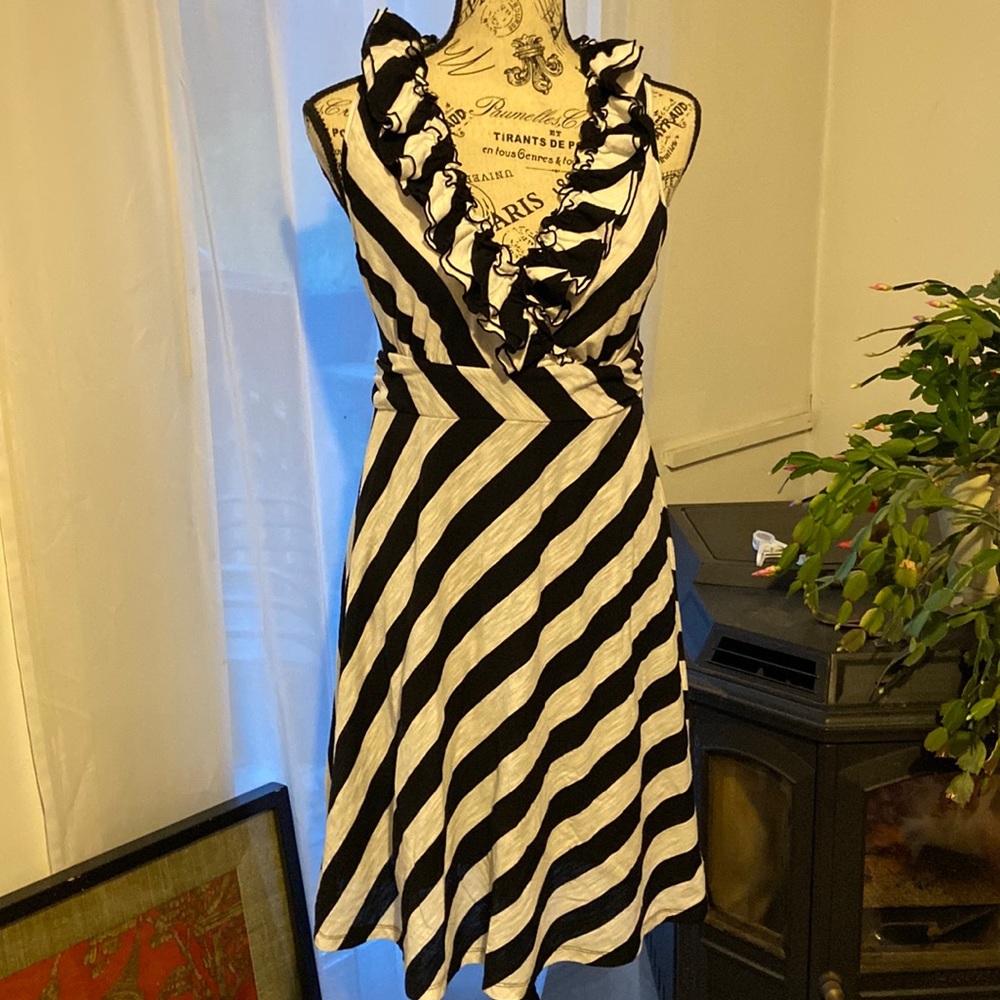 Inc black and white dress